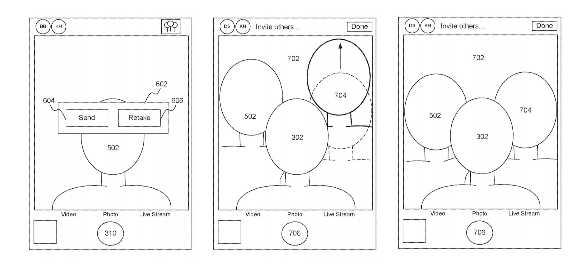 Examples of the user interface included in the patent - Patent reveals Apple’s plan to revolutionize the way we take selfies