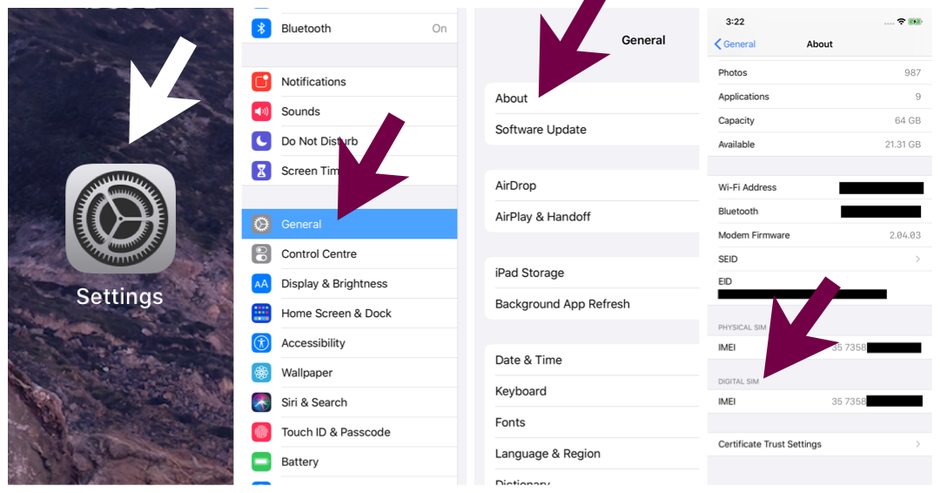 how to find my esim number on my iphone