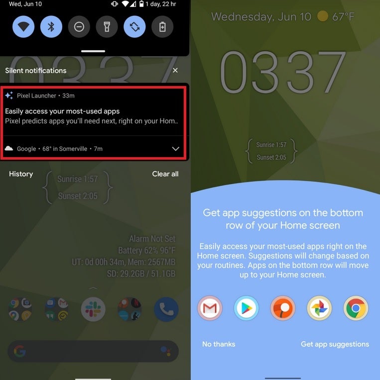 Android 11 beta 1 brings app recommendations to the home screen - App suggestions hit your Pixel&#039;s home screen with Android 11 beta 1