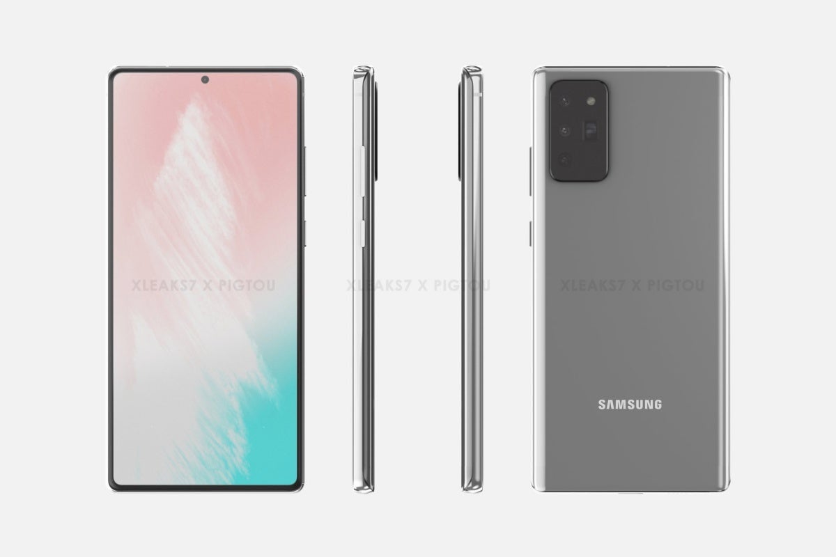 Leaked Galaxy Note 20 renders - Samsung's 'standard' Galaxy Note 20 5G may end up cutting one too many display corners