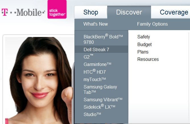 Dell Streak 7 pops-up on Tmo&#039;s site, announcement imminent