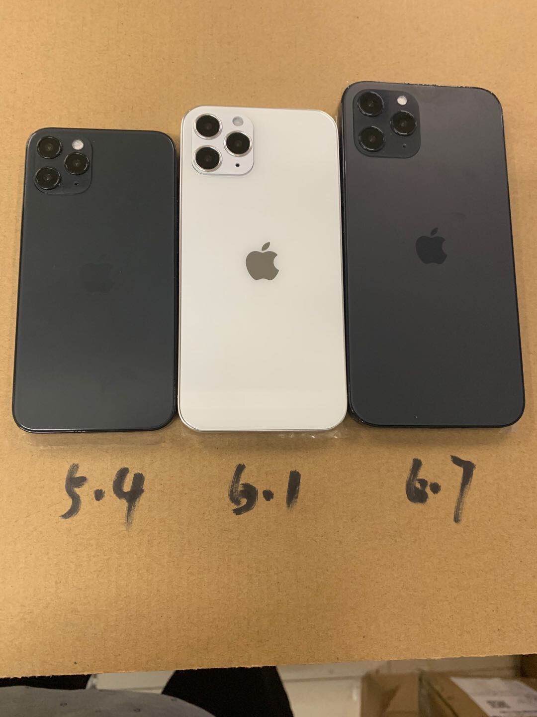 Apple iPhone 12 series dummy models tweeted by Sonny Dickson - Dummy units reveal the three different 5G Apple iPhone 12 screen sizes