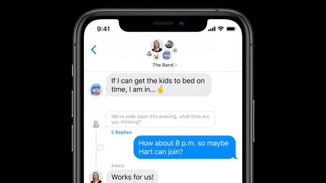 Messages in iOS 14 gets inline responses - Messages in iOS 14 gets mentions in group chats, pinned conversations