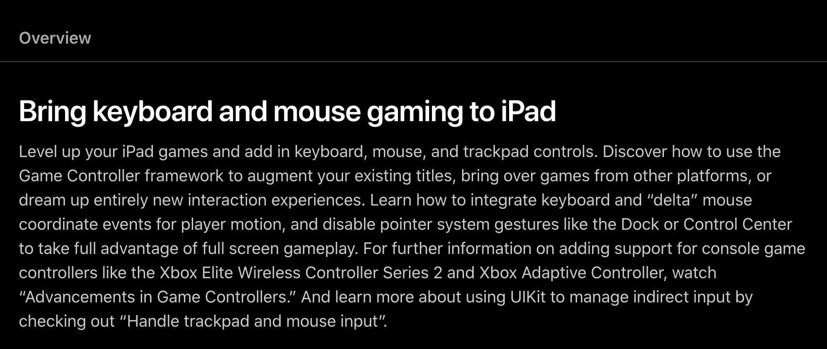 iPadOS 14 brings keyboard and mouse support for games