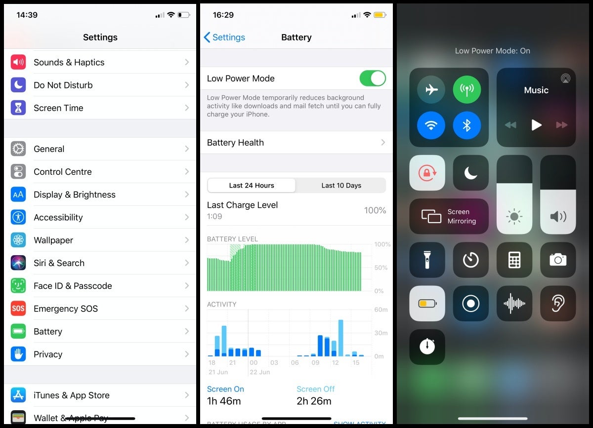 Either enable it from Settings -&gt; Battery, or through the Control Center - How to save battery on iPhone SE (2020), any iPhone
