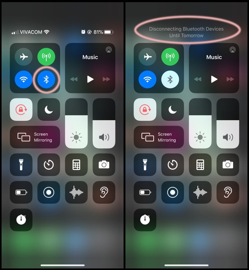 Disabling bluetooth from Control Center is temporary - How to save battery on iPhone SE (2020), any iPhone