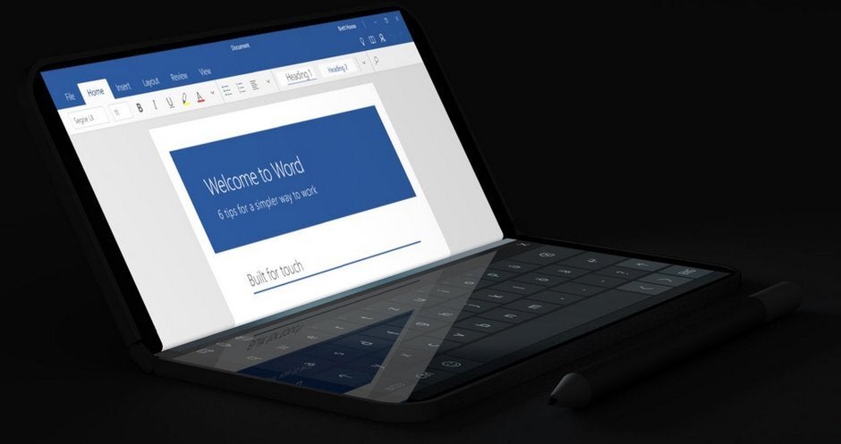 Laptop mode on the Surface Duo could look like this render - Rumored Surface Duo feature will save time when mulitasking