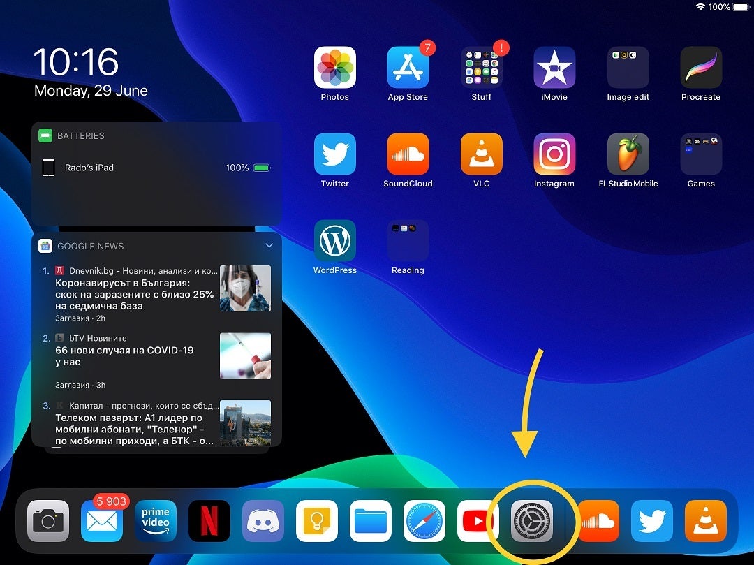 This is what the Settings icon looks like on your iPad. If you can't find it, look inside folders on your home screen. - Here's how to use a mouse on your iPad, and what it's like