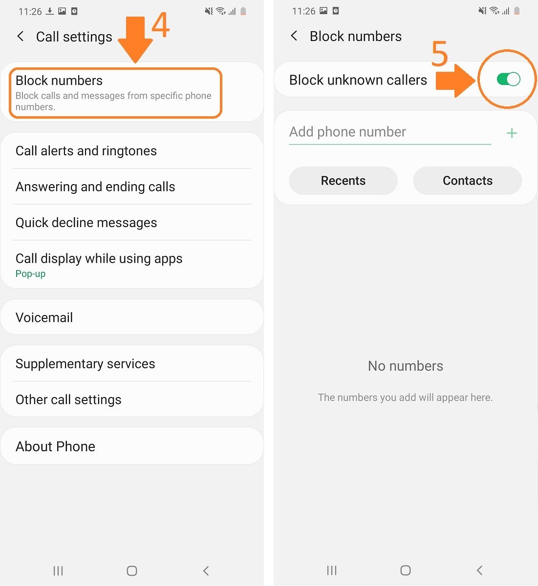 How to block unknown callers on Samsung Galaxy S20 5G