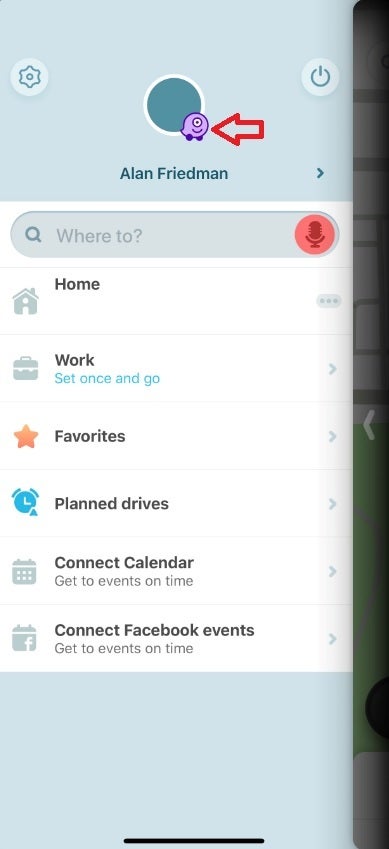 Hidden Waze Mood emoticon is a purple one-eyed monster. - Waze has hidden a secret Mood emoticon; here's how you can get it to appear on your phone