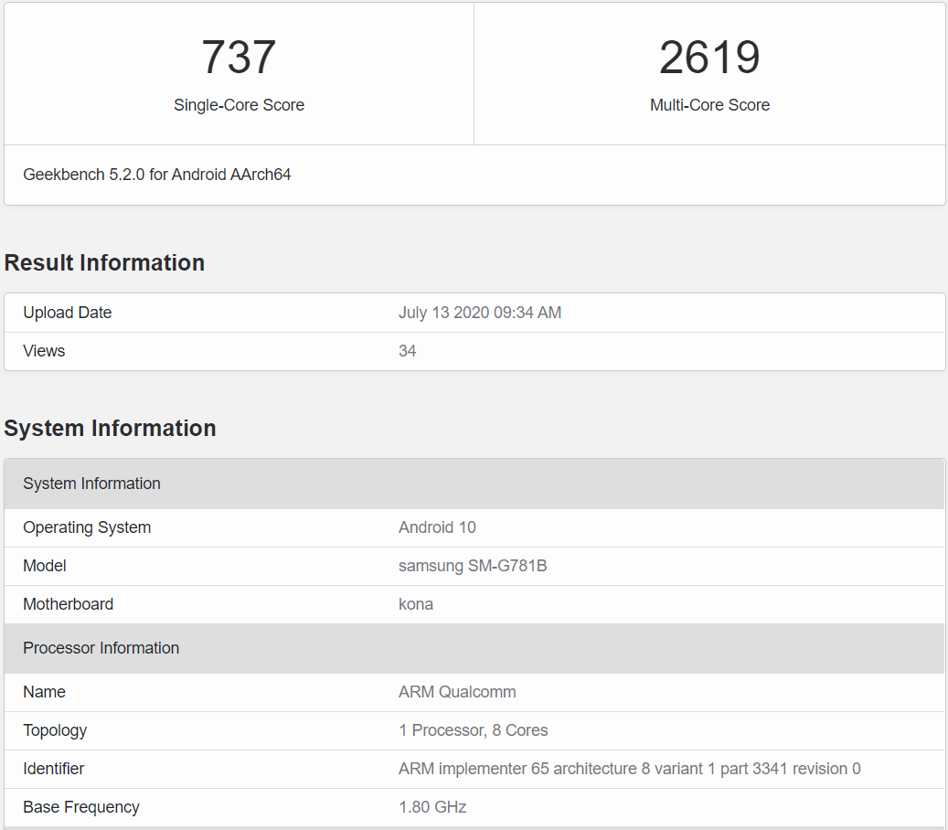 Alleged Galaxy S20 Fan Edition benchmark lists 5G Snapdragon 865, more