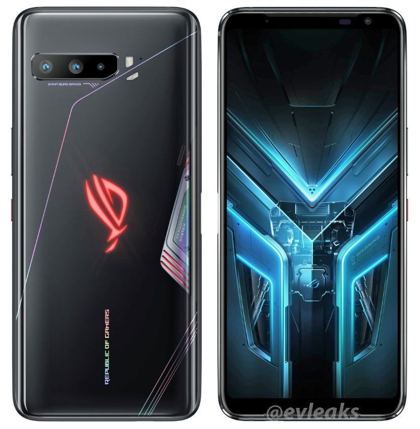 Press render of the Asus ROG Phone 3 - It's a gaming phone and a 5G powerhouse; press render of the Asus ROG Phone 3 surfaces