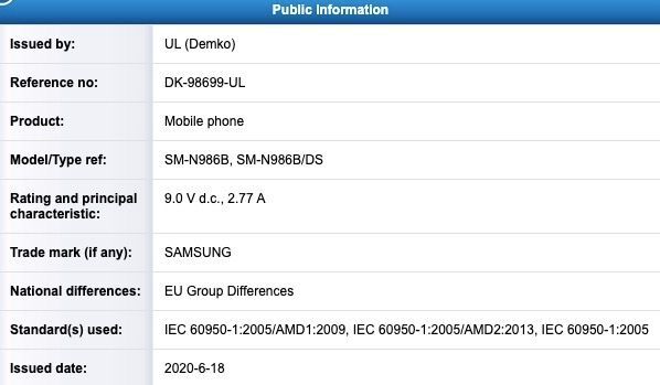The Samsung Galaxy Note 20 5G battery and screen size leak at the FCC