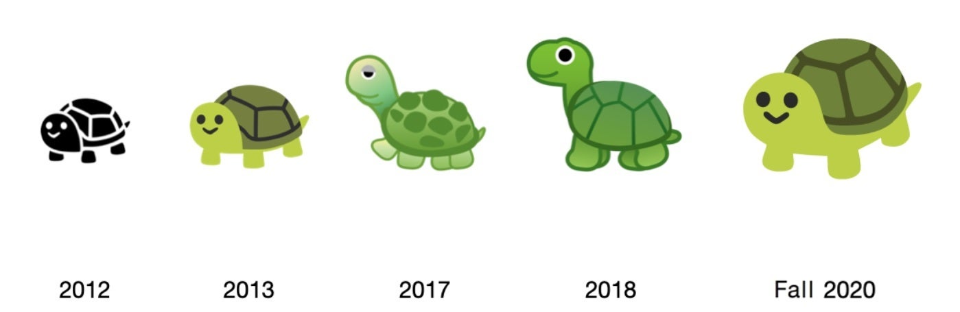 The Android 11 emojis will include a return to the 2013 Turtle... - Apple previews some of the new emoji coming to iOS 14