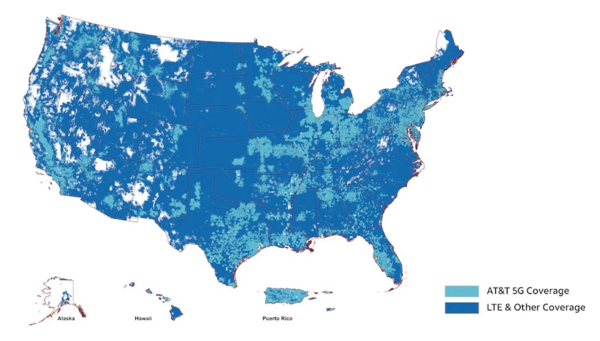 AT&amp;amp;T&#039;s new coverage map - T-Mobile isn&#039;t the only U.S. carrier with a nationwide 5G network