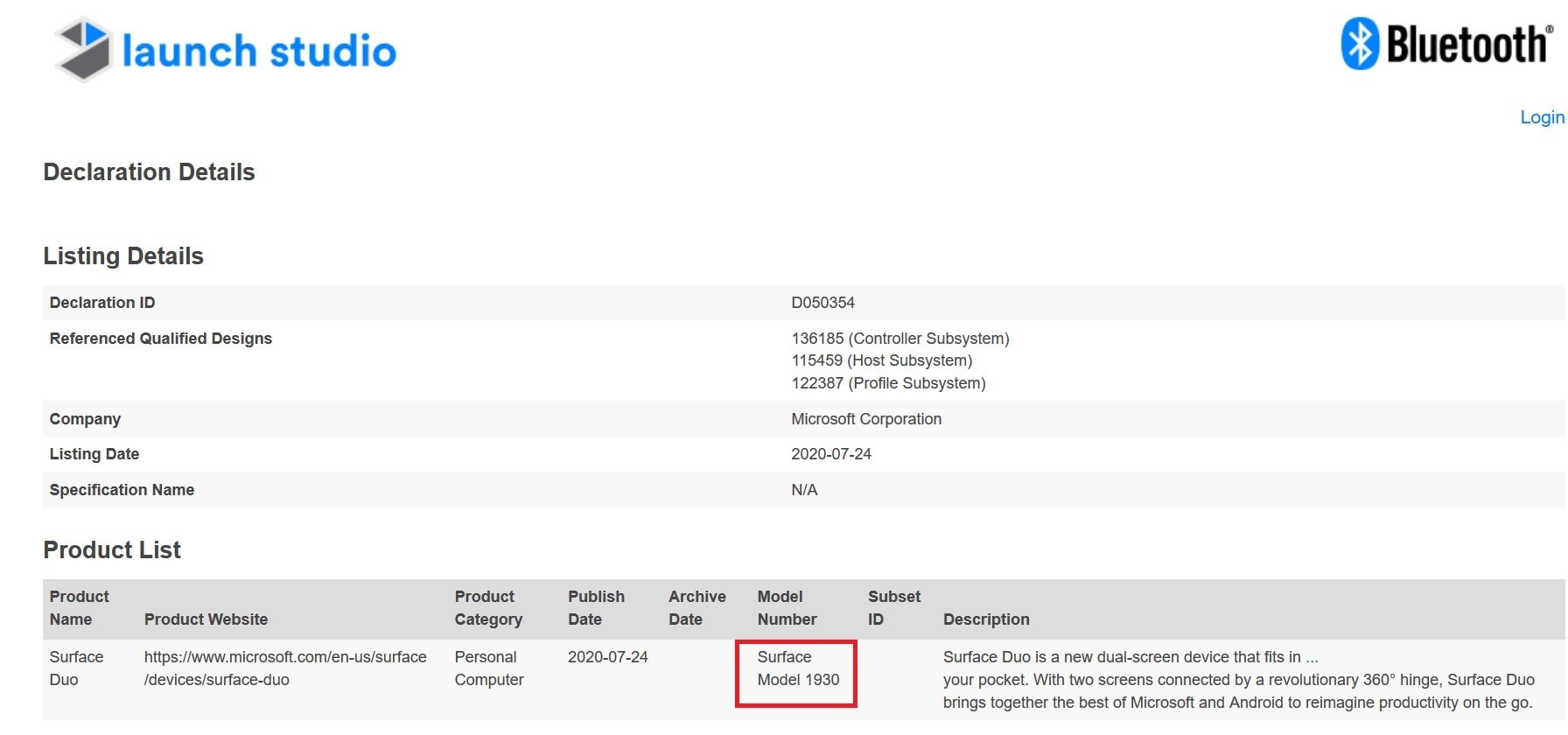 The Surface Duo receives its Bluetooth certification - Surface Duo moves even closer to getting released