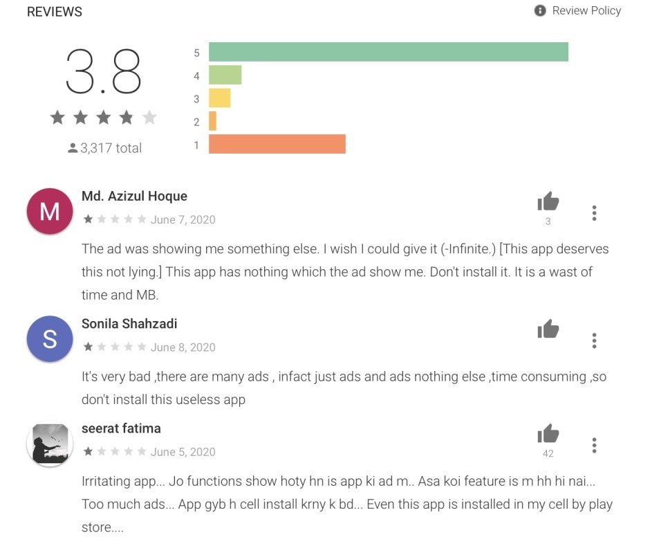 Play Store reviews for the now-deleted Square Photo Blur app - Here are the latest malicious Android apps you need to delete from your phone ASAP