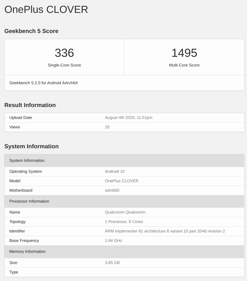 Mysterious OnePlus midranger named 'Clover' appears in benchmarks