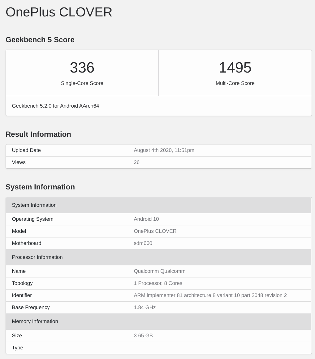 Mysterious OnePlus midranger named &#039;Clover&#039; appears in benchmarks