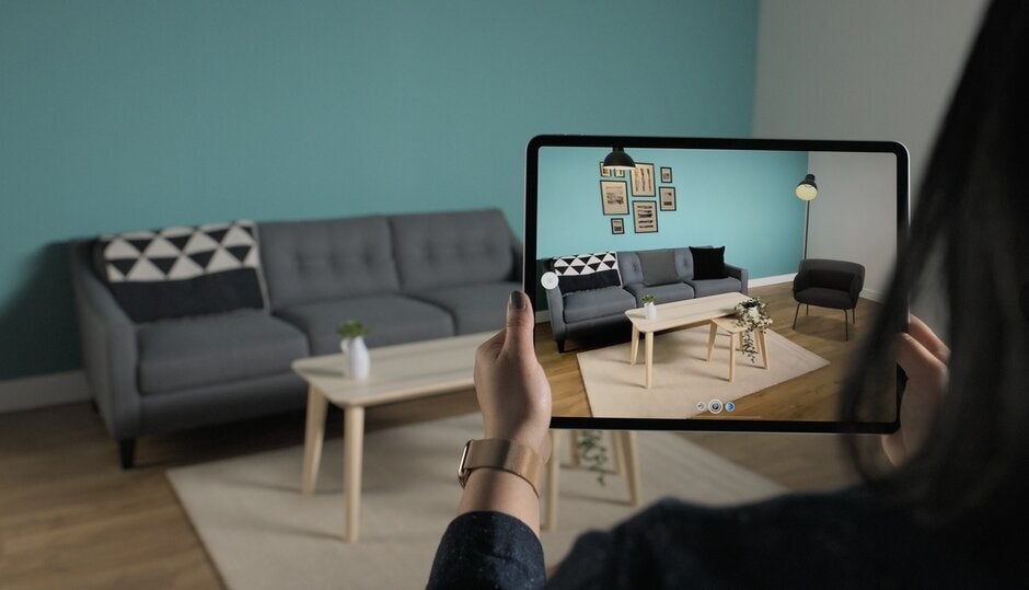 Samsung is concerned that its indirect ToF system isn't as good as Apple's LiDAR seen here driving an AR app for the iPad Pro - Samsung reportedly drops feature from 5G Galaxy S21 (S30) because it can't top Apple's version