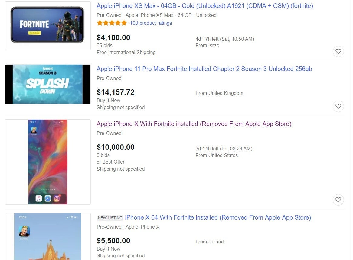 iPhones With Fortnite Installed Up for Sale on  for Thousands of  Dollars