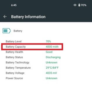 Leaked screenshot, if legit, shows a 4000mAh battery for the Pixel 5 - Latest leaked images, rumored specs for Google Pixel 5, Pixel 4a 5G