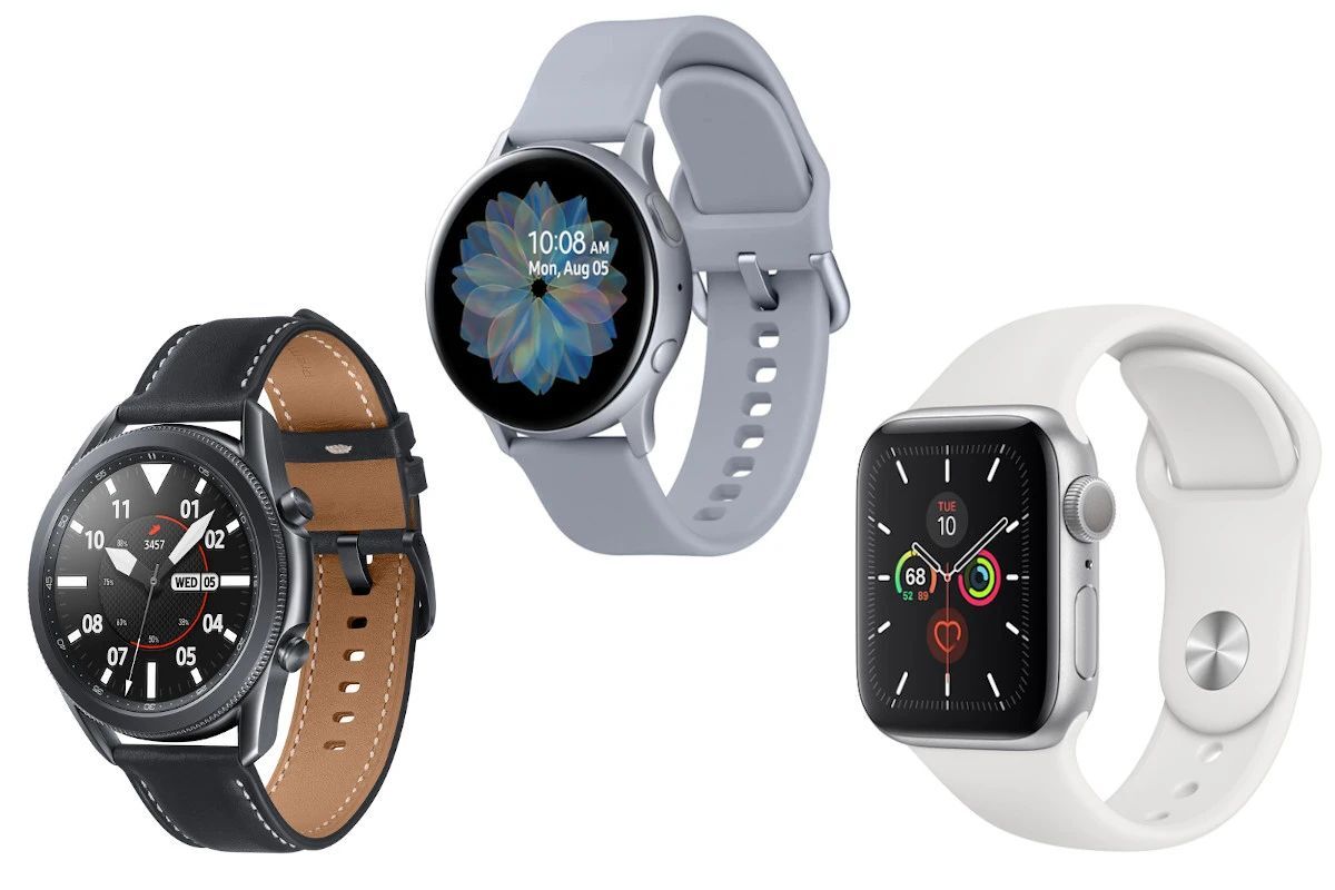 Galaxy Watch 3, Watch Active 2, Apple Watch Series 5 (left to right) - Samsung can be proud of the early Galaxy Watch 3 and Galaxy Buds Live sales results