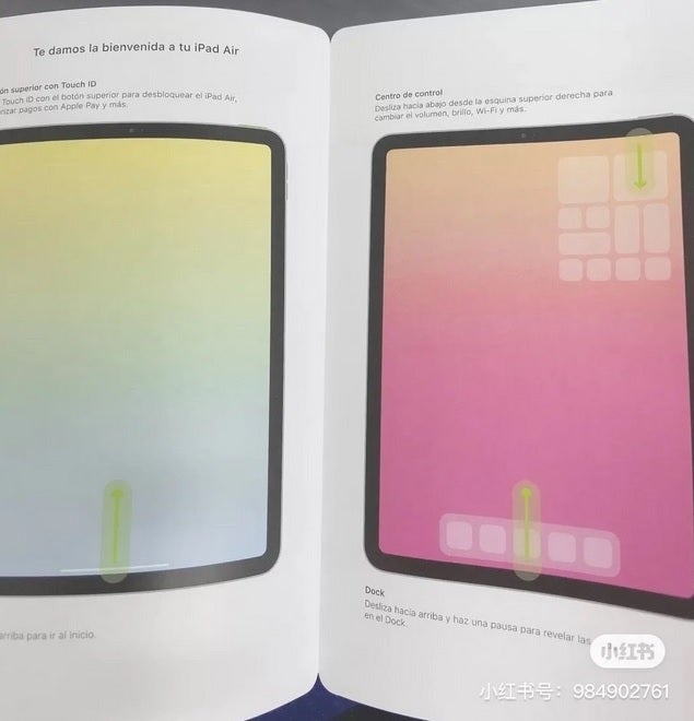 Pamphlet allegedly shows the thinner bezels on the rumored fourth-generation Apple iPad Air - Leaked illustrations could show off the design of the next Apple iPad Air