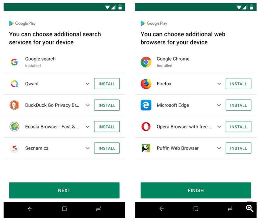 In Europe, Google was forced to give Android users a choice to pick&amp;nbsp; an alternative default search engine and browser - DOJ could bring antitrust charges against Google before this month ends