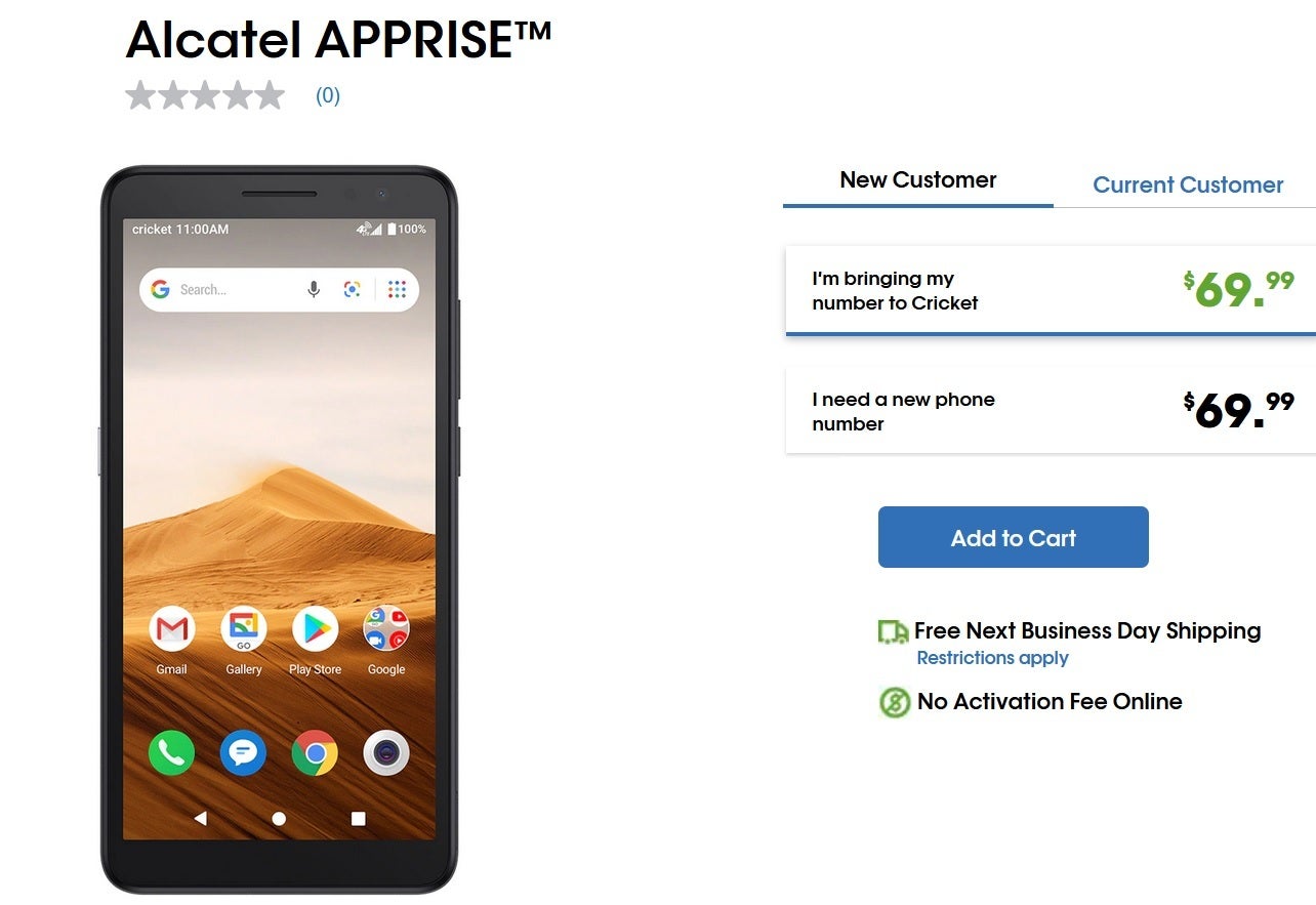 Cricket launches the TCL Apprise, an Android One phone priced at $69 - Cricket launches the TCL Apprise, a $69 Android One budget model