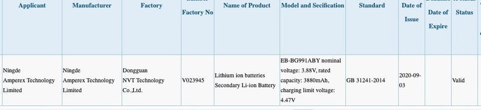 Samsung Galaxy S21 (S30) Plus monstrous battery revealed by China's 3C database