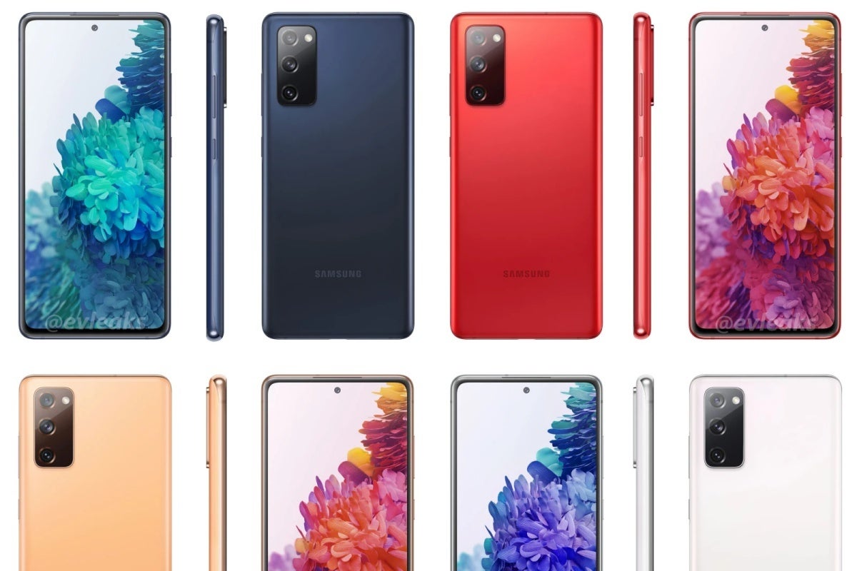 Full slate of leaked Galaxy S20 FE colors - Samsung jumps the gun, showcasing the official Galaxy S20 FE 5G design