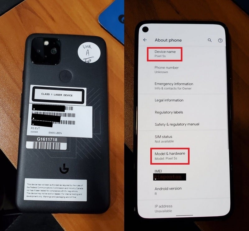 The Pixel 5s could be an older prototype of the Pixel 5 - Photo shows 5G Pixel 5s model, but there are a couple of explanations