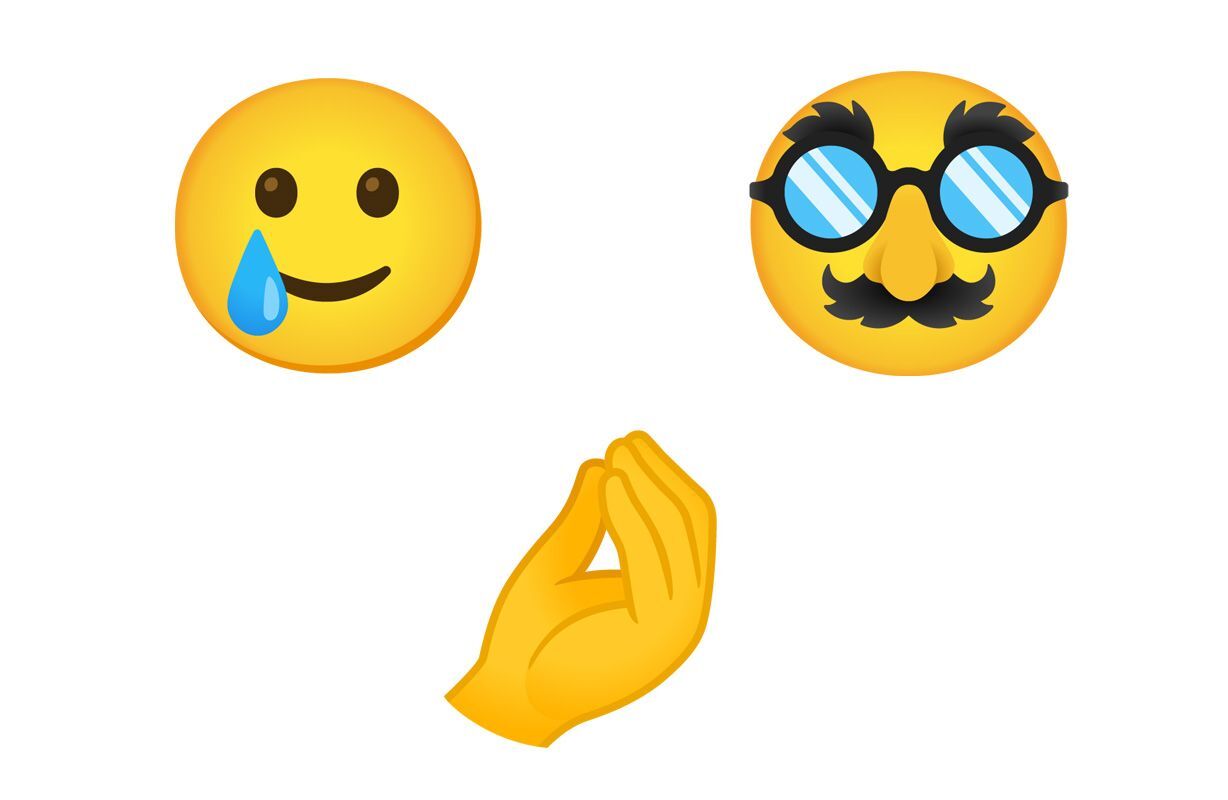The new Android 11 Smiling Face with Tear, Disguised Face and Pinched Fingers expressions - These are all the new Android 11 emoji coming to your phone