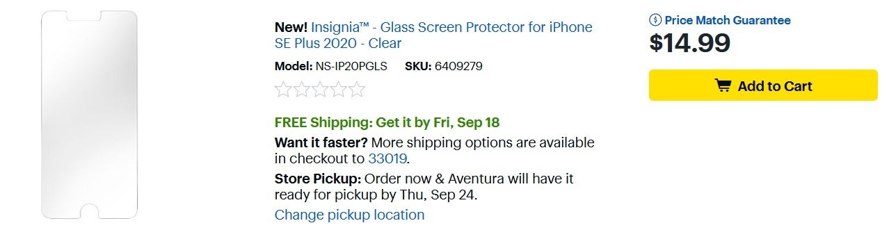 Best Buy lists a screen protector for the Apple iPhone SE Plus - Best Buy's website suggests that a new iPhone will be introduced today