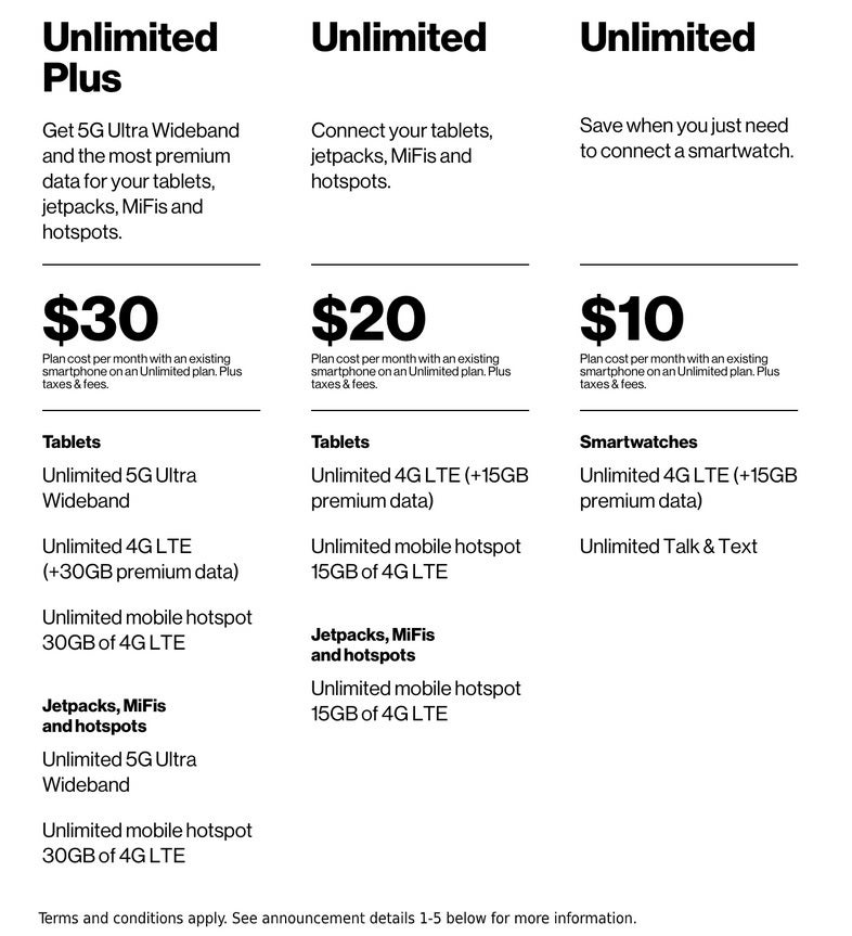 Verizon&#039;s new unlimited data plans for connected devices launch today - Verizon adds new 5G and unlimited plans for connected devices