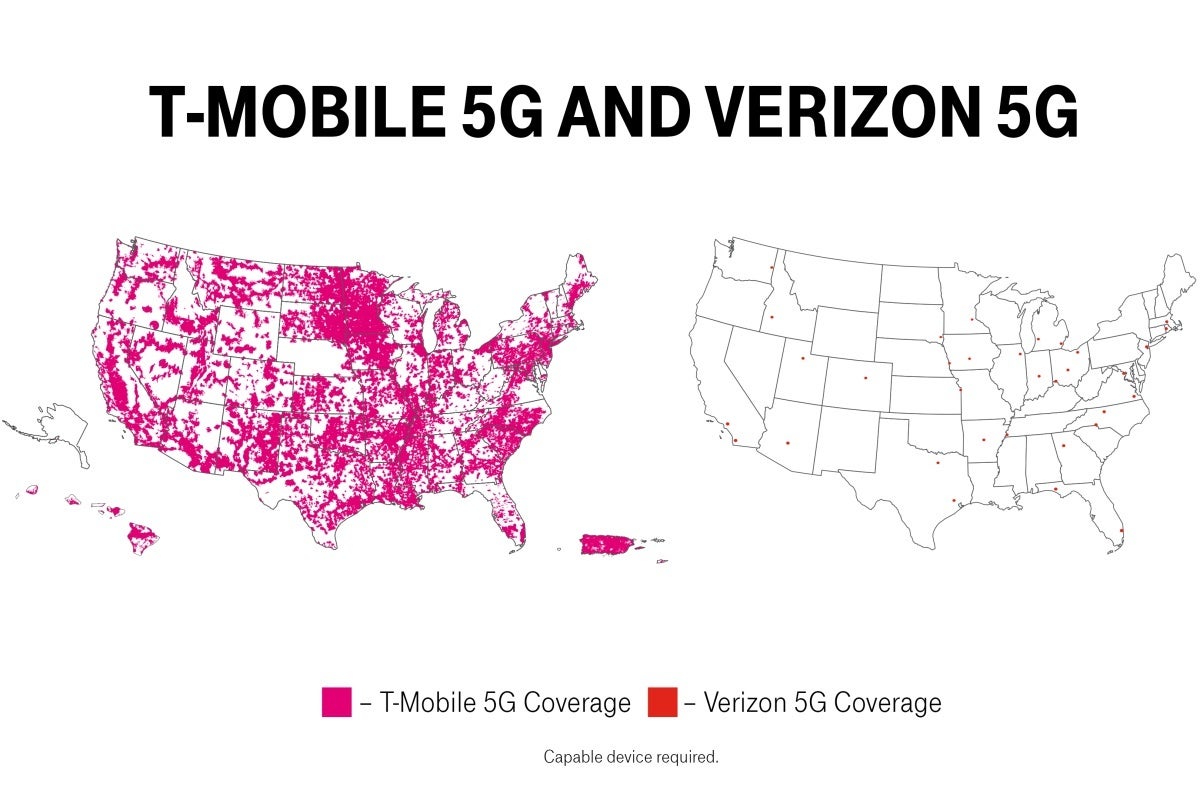 Verizon could have offered the same 5G coverage as T-Mobile using low-band spectrum - The US 5G war of words heats up as T-Mobile fires back at Verizon and AT&amp;T