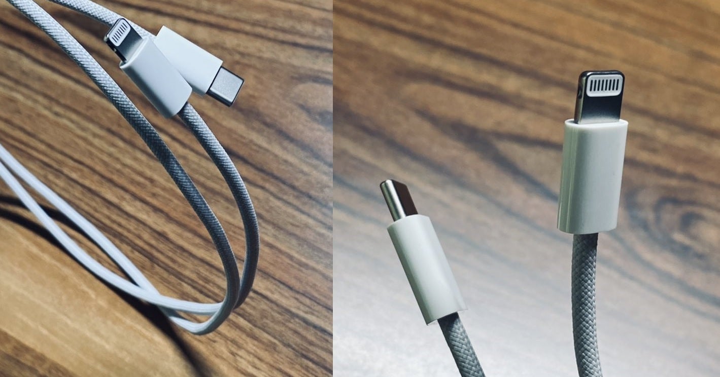 Images of the braided USB-Type C to Lightning cord that is expected to be included in the Apple iPhone 12 box - Photos claim to show high-end battery accessory for the 5G Apple iPhone 12 series