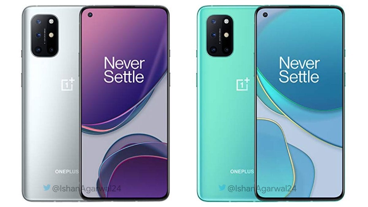 Check out the OnePlus 8T 5G in Aquamarine Green and Lunar Silver