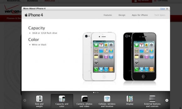 White iPhone 4 makes an appearance on Verizon&#039;s product page