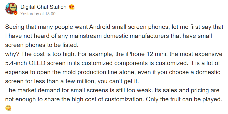 Demand is apparently not high enough to justify an iPhone 12 mini android alternative