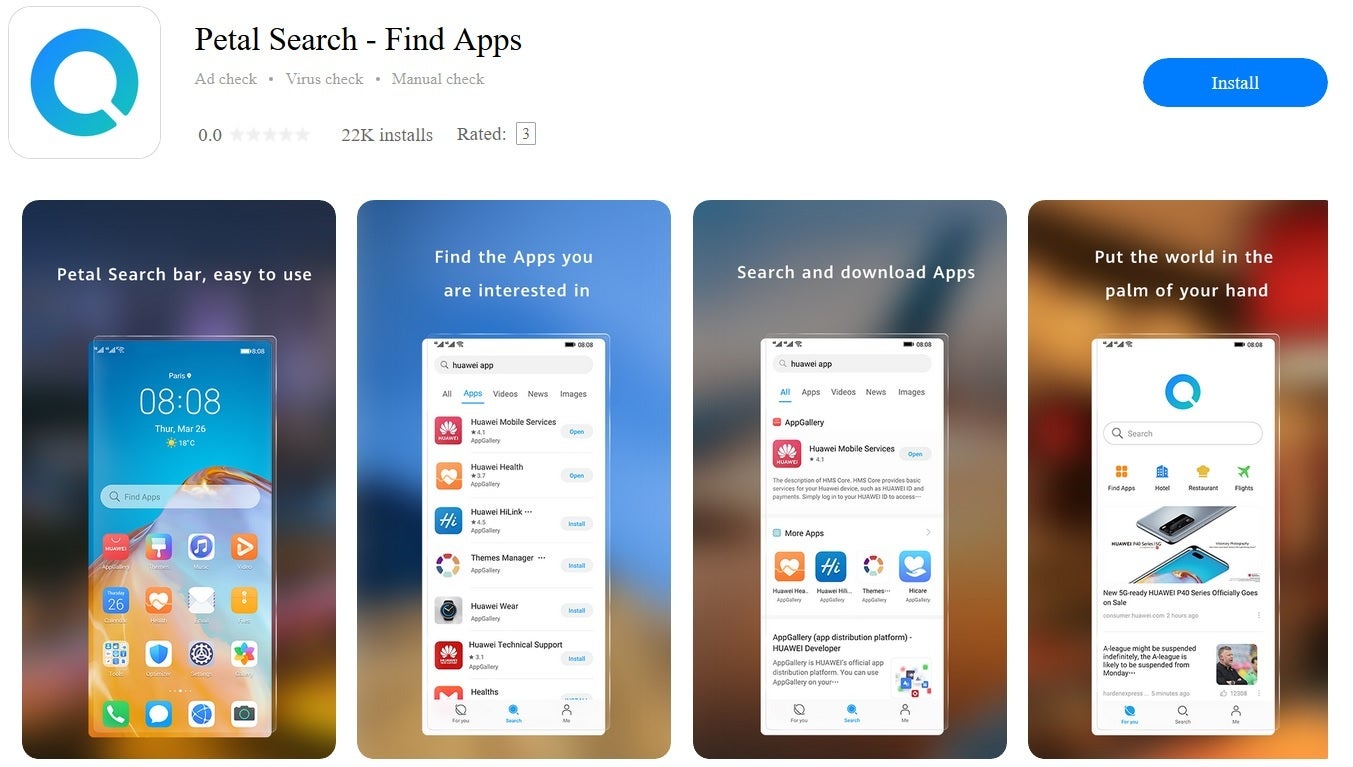 The Petal Search app helps Huawei users install apps that they are technically banned from using - Huawei&#039;s breakthrough Petal Search app helps users install content banned by the U.S.