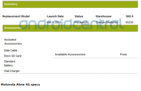 Does this screen mean that the highly anticipated Motorola ATRIX 4G will be launched March 1st by AT&amp;amp;T? - AT&amp;T to launch Motorola ATRIX 4G on March 1st?