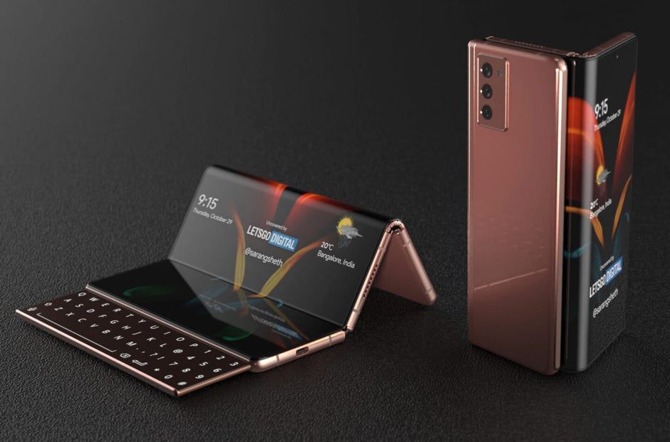 Render based on patent illustration shows what could be the Samsung Galaxy Z Fold 3 - Check out these fabulous looking renders of what could be the 5G Samsung Galaxy Z Fold 3