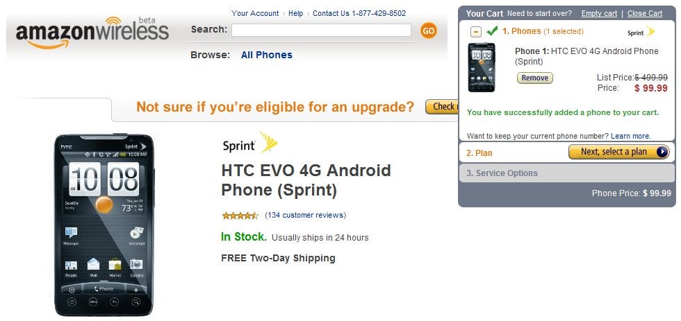 Amazon chops the price of the HTC EVO 4G in half to $99