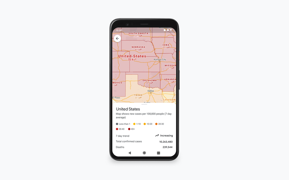 Google updates its COVID-19 layer in Maps