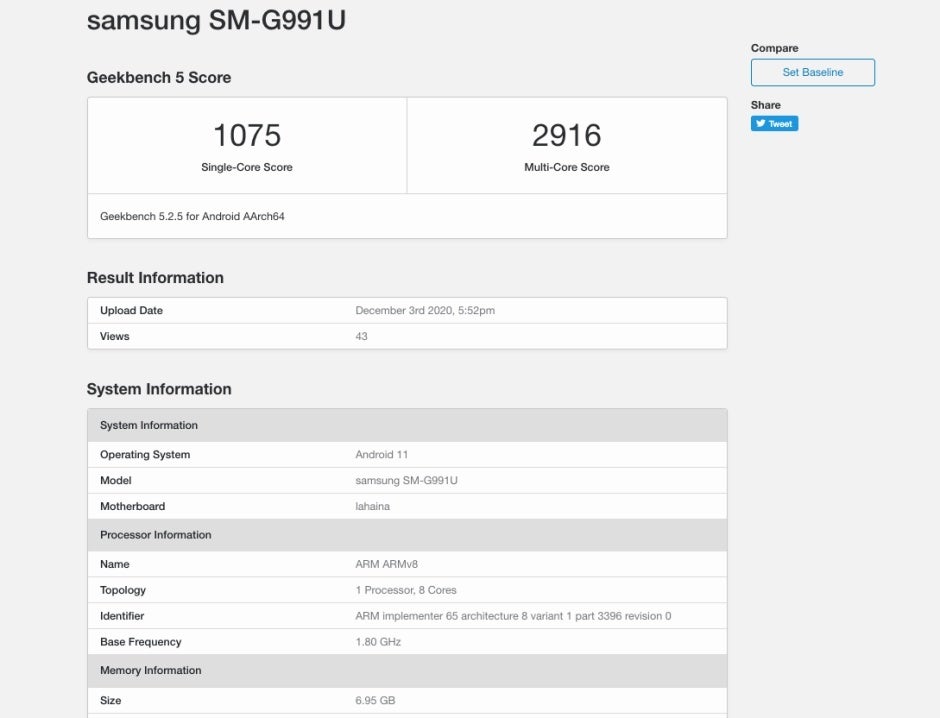 The Samsung Galaxy Z Flip 3 debuts on Geekbench with a Snapdragon 888 SoC  and 8 GB of RAM -  News