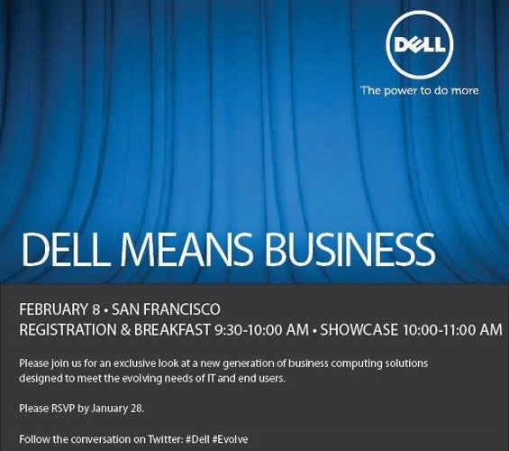 Dell's event is slated for February 8th in San Francisco. - &quot;Dell Means Business&quot; event scheduled for February 8th in San Francisco