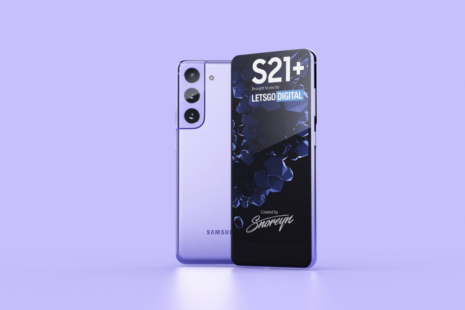 Samsung Galaxy S21+ in Phantom Violet concept render - Newest Samsung Galaxy S21 5G leak details storage options, new S Pen cases