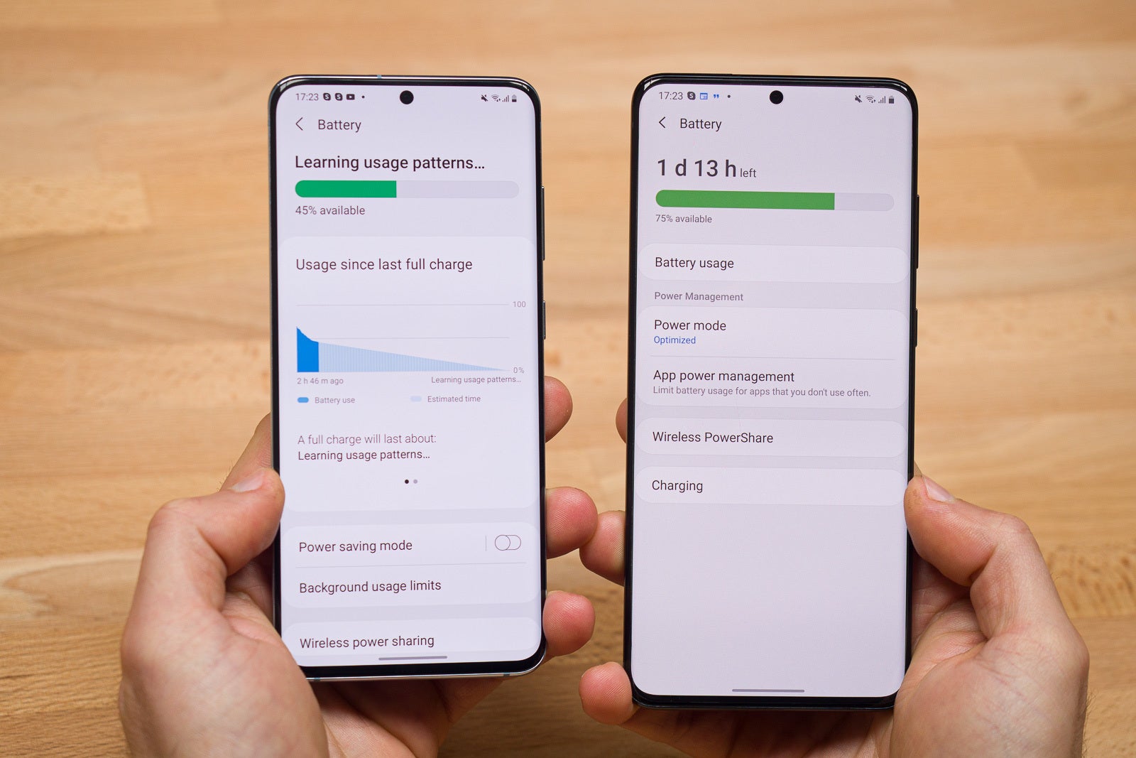 One UI 3.0 on the left, One UI 2.5 on the right - Samsung One UI 3.0 review